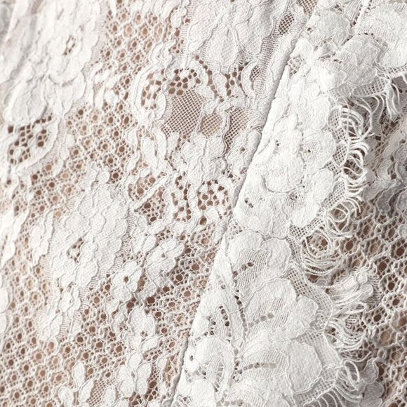 NWT Lulus Take this Dance White Lace Sleeveless Mock Neck Midi Dress​ - Picture 8 of 11